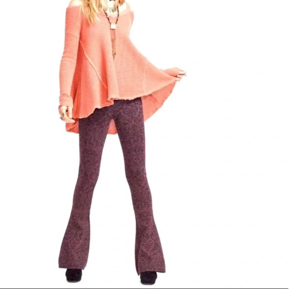 Free People‎ Flare Pant Wide Leg Metallic